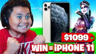 IF YOU WIN FORTNITE, I WILL BUY YOU THE *NEW* IPHONE 11!! FAZE KAYLEN PLAYS FOR FORTNITE SURPRISE!