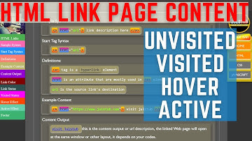 HTML LINK PAGE CONTENT | UNVISITED, VISITED, HOVER & ACTIVE