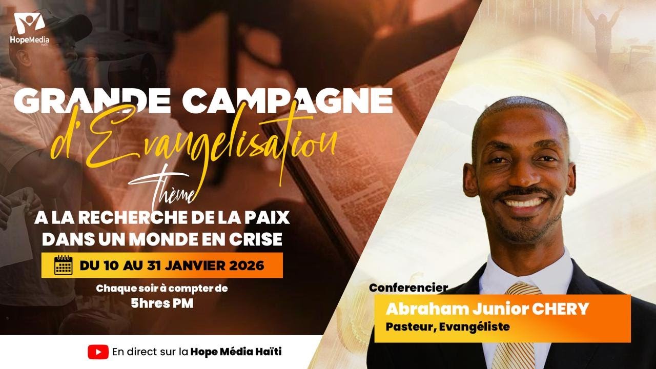 GRANDE CAMPAGNE D’EVANGELISATION | EGLISE ADVENTISTE DU 7e JOUR GOLGOTHA DE BIZOTON | 18-JAN-2026