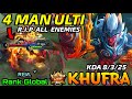 4 MAN ULTIMATE! New EPIC Skin Khurfa Volcanic Overlord MVP Play - Top Global Khurfa by ʀᴇи. ˇ - MLBB