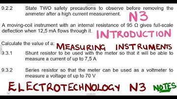 Electrotechnology N3  Measuring Instruments Introduction @mathszoneafricanmotives  @mathwithlightone