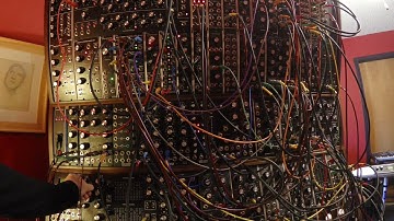 Ian Fritz Jerkster Chaos to TGTSH w/gate output to logic mod ctrl timing of Corsynth drum modules.