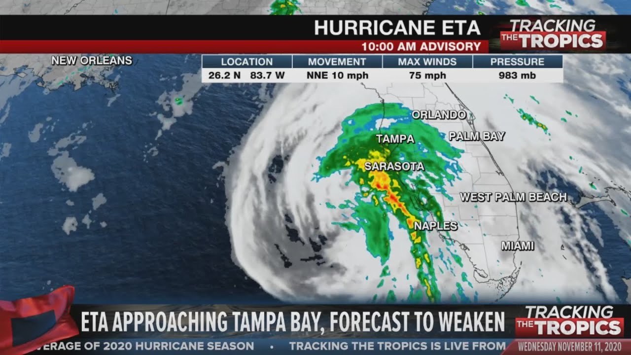 Tracking the Tropics: Eta holds steady as Cat 1 hurricane off Florida's 