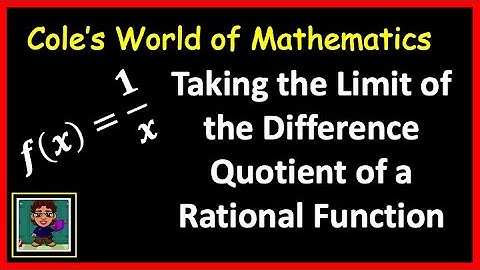 Taking the Limit of the Difference Quotient of a Rational Function ❖ Calculus 1