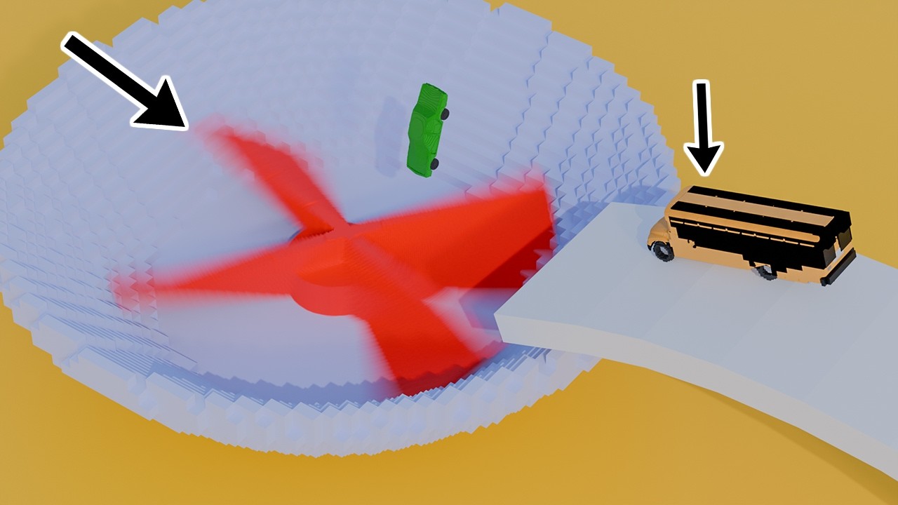 Giant Blender Blade vs Cars Teardown Gameplay Vid-2