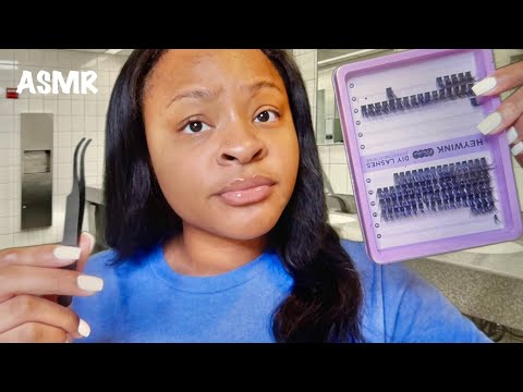 ASMR | Mean Girl Fixes Your Lashes In The School Bathroom Role Play With Gum Chewing!
