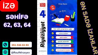 İzə. 4-Cü Sinif Riyaziyyat Səh. 62, 63, 64 Test-17 Seh