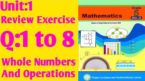 Review Exercise Q 1 to 8|Whole Numbers And Operations|Class 5 New Mathematics Book@skmathematica8