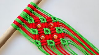 DIY Macrame Tutorial - Intermediate Pattern Using Double Half Hitch Knot and Square knots!