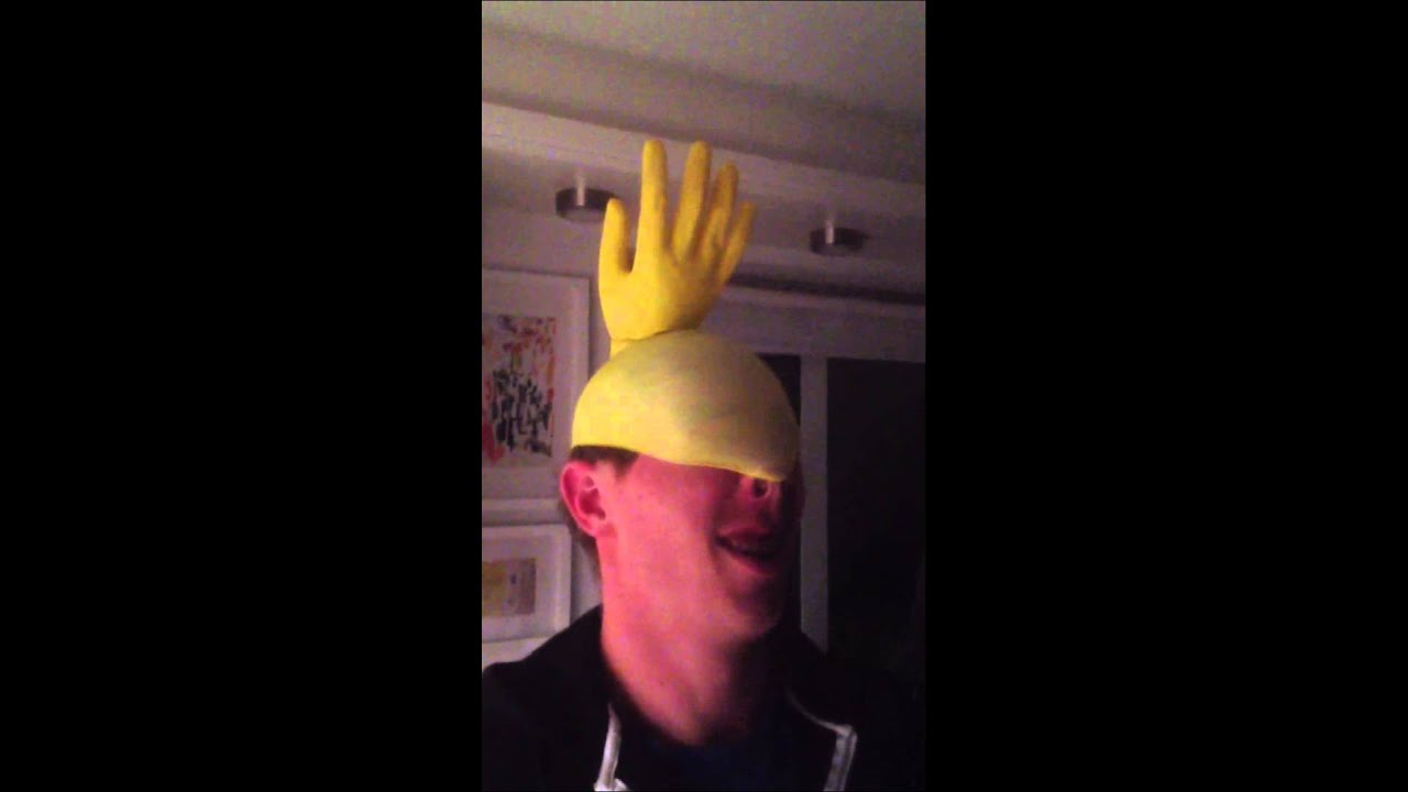 Trying to blow a rubber glove up on his head YouTube