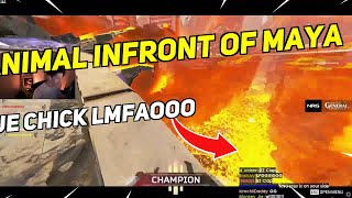 MYTH KILLS ANIMAL INFRONT OF MAYA AN ANIMAL RESCUE CHICK LMFAOOO | Daily Apex Legends Comm