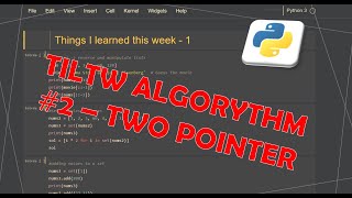 Algorythm - #2  - Two pointers + leetcode problem (167 - Two sum II)