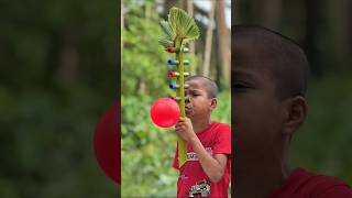 Cute Palm Tree Branch with Six Bamboo Tube and Colourful Balloons #shorts #natural