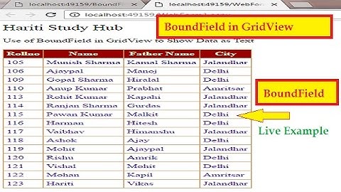 How to Use BoundField in GridView Asp.Net | Hindi | Learn Asp.Net