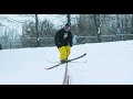 Как скользить на горных лыжах твинтип по периле новичку. Ski slide.