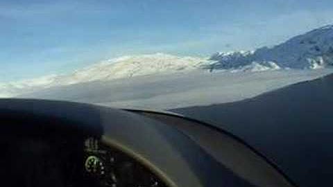 Winter visual approach to Narsarsuaq in a Cirrus SR22