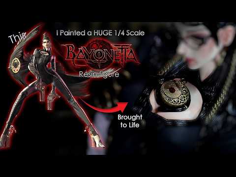 A once in a Lifetime Adventure! Painting a HUGE 1/4 Scale Bayonetta🌹💋Resin Figure!