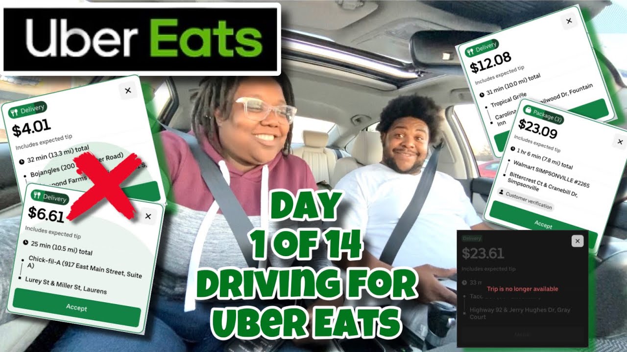 Uber Eats Driving | Day 1 of 14 Driving For Uber Eats | Ride Along ...
