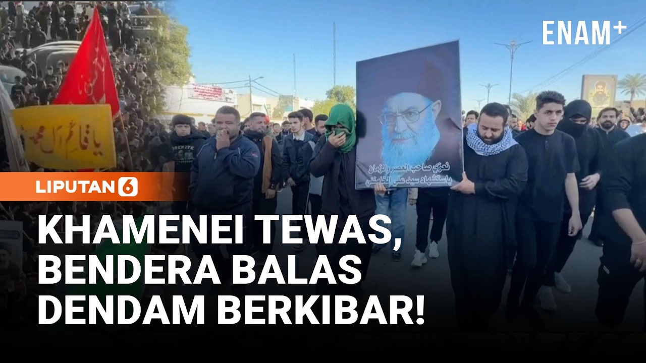 Baghdad Gelar Prosesi Duka Untuk Khamenei, Massa Kibarkan Bendera Balas Dendam | Liputan6