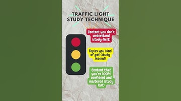Traffic Light Study Technique #studytips #studenttips #uniprep