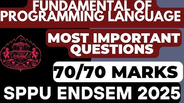 Fundamental Of Programming Language Most Important Questions SPPU | SPPU FPL Btech FE 2025