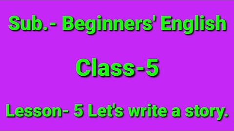 Class-5 English, Beginners
