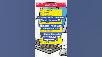 Excel Shortcut Keys | Basic Computer Shortcuts keys | Computer Tips #shorts #computershortcutkeys