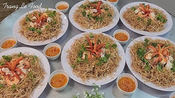 NẤU ĂN ĐÃI TIỆC - Gỏi Hải Sản Khoai Môn Thơm Ngon Giòn Rụm