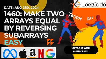 1460. Make Two Arrays Equal by Reversing Subarrays|Hash Table|Leetcode Daily Challenge|DSA|Hindi