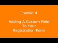 Joomla 4 - Adding a custom field to the user registration form