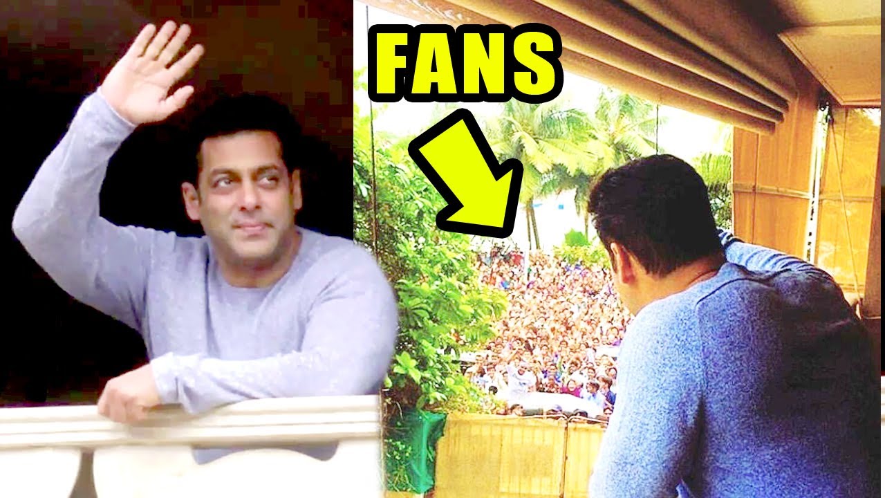 Inside Video Salman Khan Wishing Eid Mubarak To Fans Outside House Galaxy Apartments In Bandra