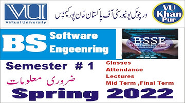 BS Software Engeenring Semester 1 |Complete Guidelines | Virtual Universty of Pakistan