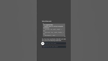 Pygame Rect, what are the arguments? #shorts