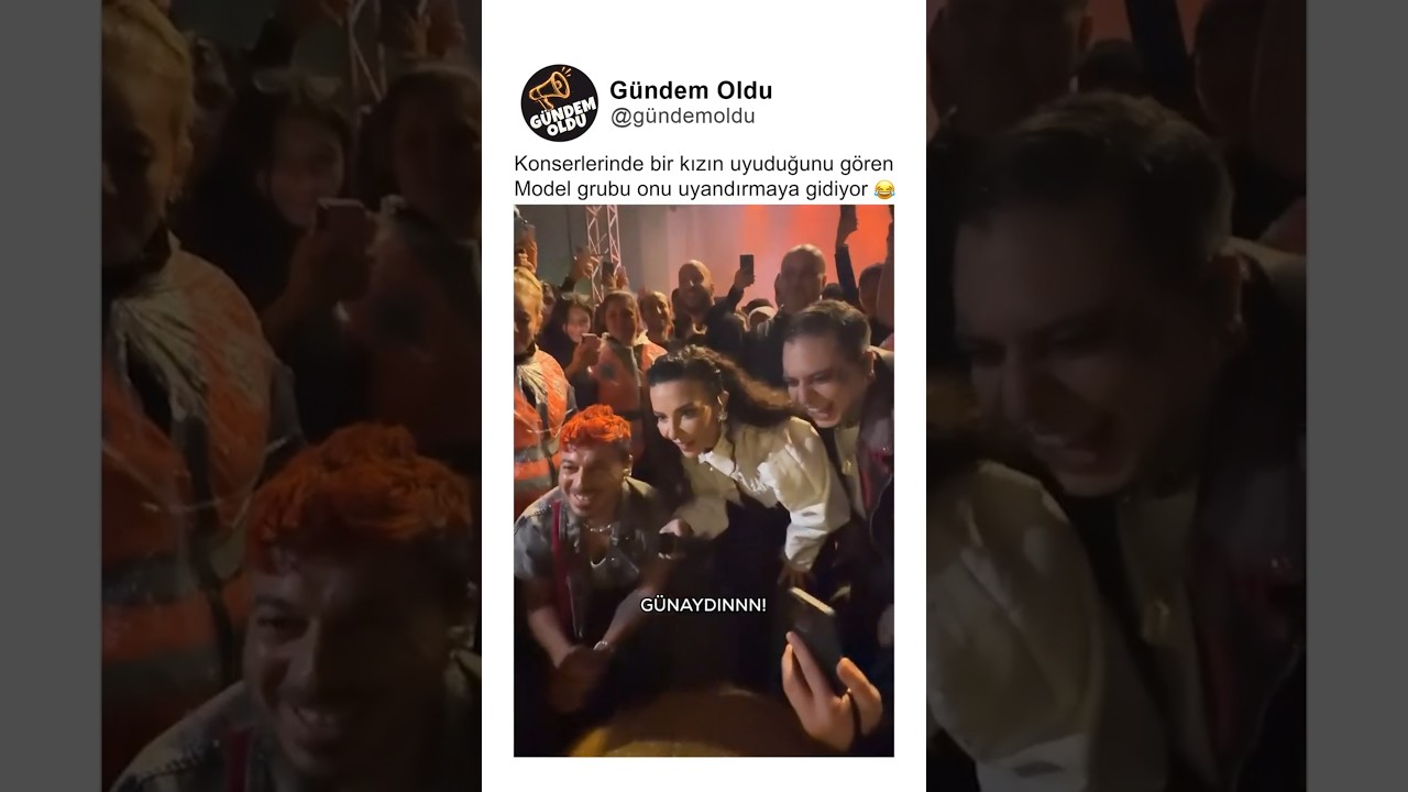 Konserlerinde bir kızın uyuduğunu gören Model grubu onu uyandırmaya gidiyor 😂