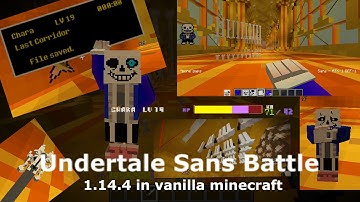 [Minecraft 1.14.4 commands] LastCorridor + Sans battle in Minecraft!!