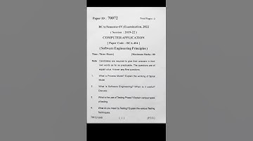 BCA 4th semester (2019-22) | software engineering and principles #brabu  #exam @Question_academy
