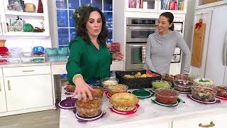 LocknLock Set of (3) 4-Cup Holiday Printed Glass Bowls on QVC LocknLock Set of (3) 4-Cup Holiday Printed Glass Bowls on QVC