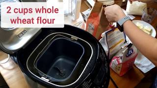 Easy whole wheat bread recipe using bread maker with simple ingredients