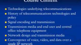 Fundamentals of Telecommunications -- CIS 161