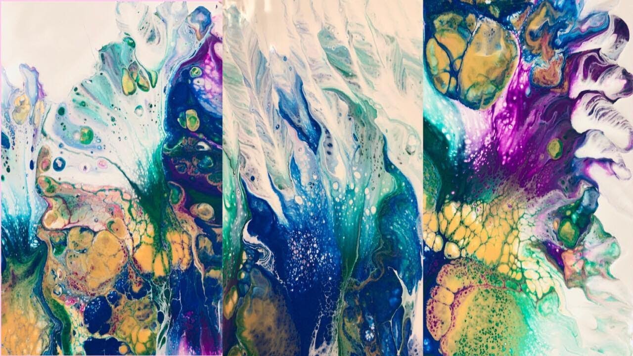 Acrylic Pouring- Triptych Dutch Pour Technique - Fluid Art on Canvas ...