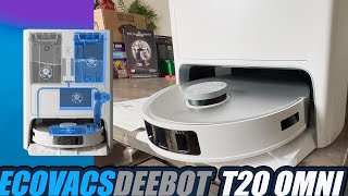 ECOVACS DEEBOT T20 Omni Robot Vacuum and Mop, Hot Water Mop Washing,  Self-Emp