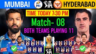 IPL 2024 Match-8 | Hyderabad vs Mumbai Playing 11 | MI vs SRH Playing 11 2024 | SRH vs MI Match 2024