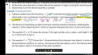 MCR STAT Advanced Math Lesson 6.1 - Isolating Quantities