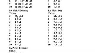 PA(Pennsylvania) lottery Cash 5 , Pick 3, Pick 4 on 05/14/2019
