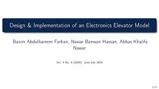 Design & Implementation of an Electronics Elevator Model
