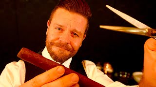 ASMR | 1890’s Shave and a Haircut (3D audio)