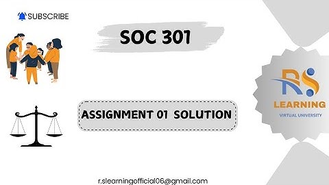 Soc301 Assignment 1 solution 2024 |soc301 assigmnt correct solution#RSLearningZone