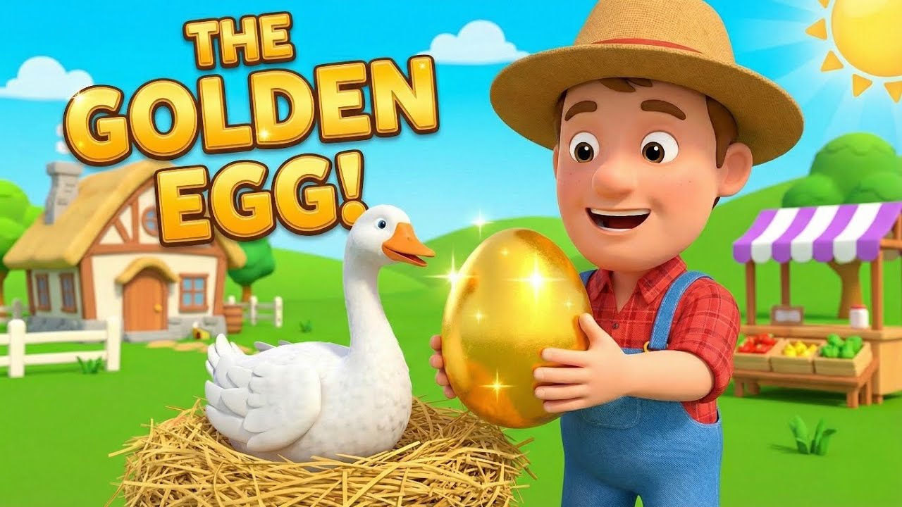 The Goose and Egg Story for Kids | The Greedy Farmer & Golden Egg - Short Story in English