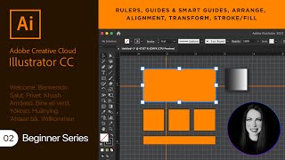 02 Adobe Illustrator 소개 | 눈금자, 안내선 및 스마트 안내선, 정렬, 변형, 획/채우기 screenshot 4