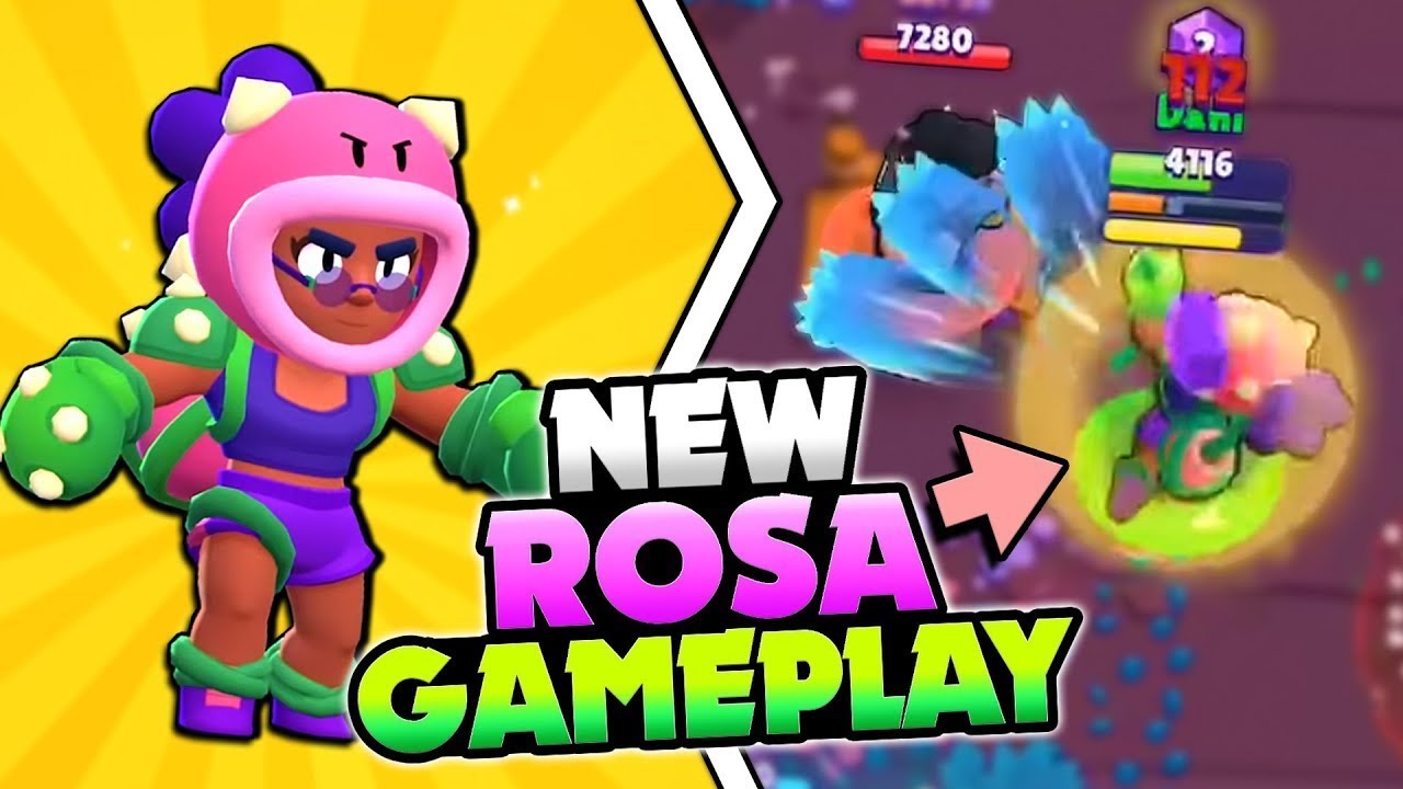 NEW BRAWLER ROSA GAMEPLAY & FULL STATS + BREAKDOWN IN ...